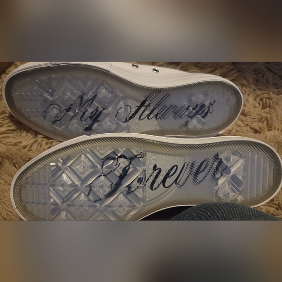 Converse White Low Top Canvas Sneaker with 'Mrs.' Script - Picture 5 of 5